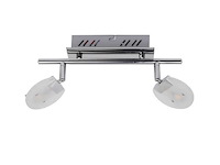 8 x led plafondlamp – 2 spots – 2 x 5w – 4000k neutraal wit – zilver – hl7162l - afbeelding 1 van  4