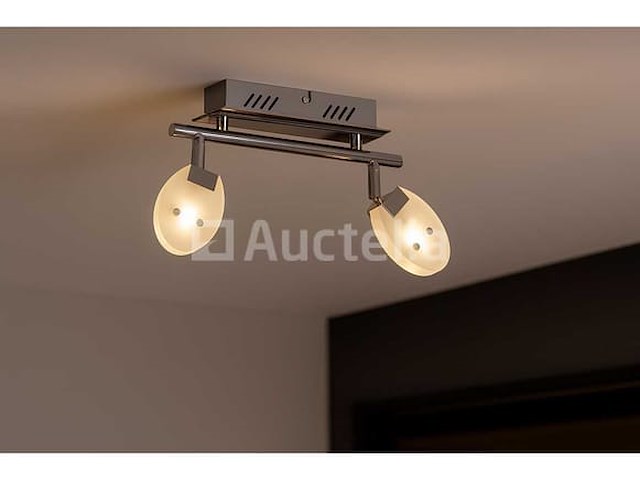 8 x led plafondlamp – 2 spots – 2 x 5w – 4000k neutraal wit – zilver – hl7162l - afbeelding 2 van  4