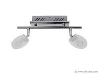 8 x led plafondlamp – 2 spots – 2 x 5w – 4000k neutraal wit – zilver – hl7162l - afbeelding 4 van  4