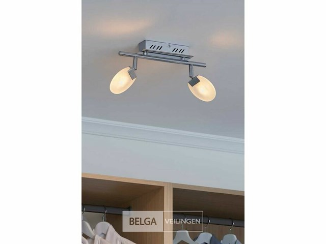 8 x led plafondlamp – 2 spots – 2 x 5w – 4000k neutraal wit – zilver – hl7162l - afbeelding 3 van  5