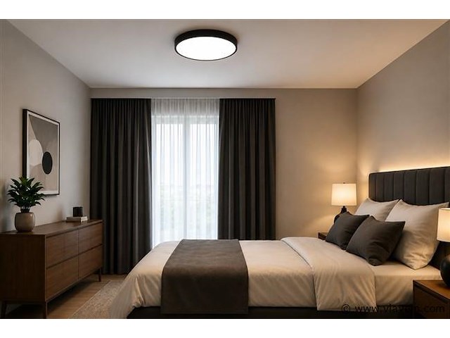 8 x led plafondlamp 32w – 3cct verstelbaar - zwart – ip20 – hazel-32 3cct - afbeelding 1 van  5