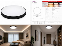 8 x led plafondlamp 40w – 3cct verstelbaar - zwart – ip20 – hazel-40 3cct - afbeelding 5 van  5