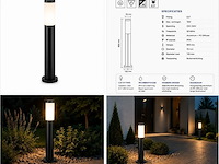 8 x led tuinlamp – e27 – ip44 – zwart – 80cm – buitenverlichting – kavak-5 - afbeelding 2 van  5