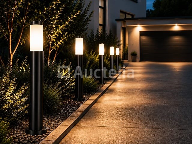 8 x led tuinlamp – e27 – ip44 – zwart – 80cm – buitenverlichting – kavak-5 - afbeelding 3 van  5