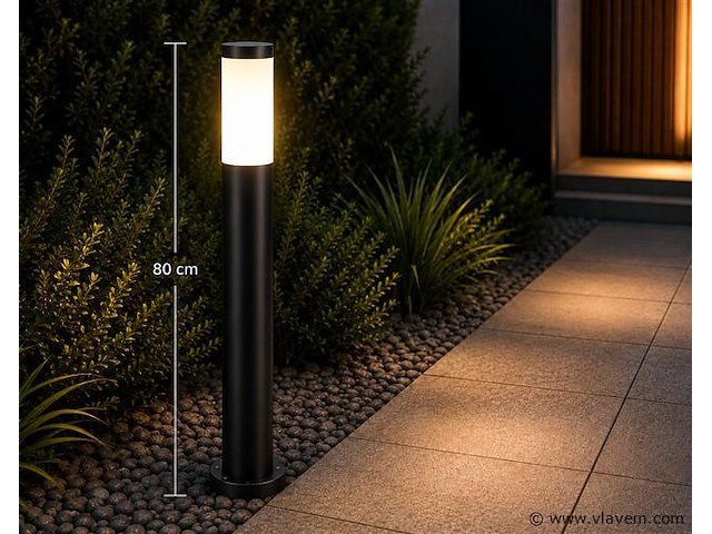 8 x led tuinlamp – e27 – ip44 – zwart – 80cm – buitenverlichting – kavak-5 - afbeelding 3 van  5