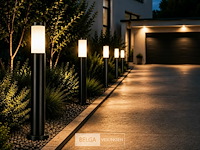 8 x led tuinlamp – e27 – ip44 – zwart – 80cm – buitenverlichting – kavak-5 - afbeelding 1 van  6
