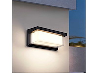 8 x led wandlamp – 12w – 3500k neutraal wit – ip54 – zwart – saw-02 - afbeelding 3 van  12