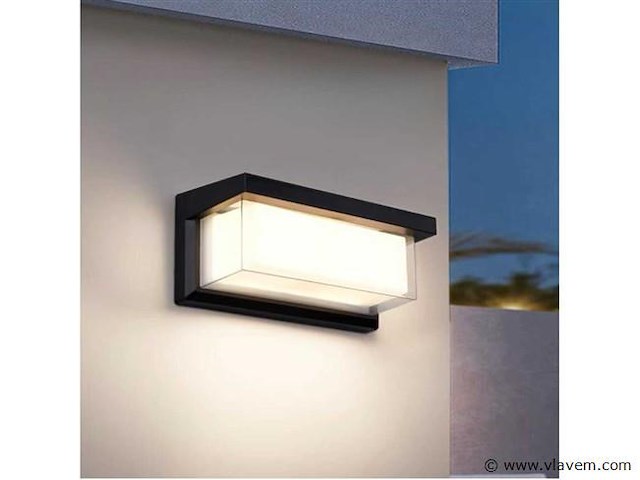 8 x led wandlamp – 12w – 3500k neutraal wit – ip54 – zwart – saw-02 - afbeelding 3 van  4
