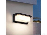 8 x led wandlamp – 12w – 3500k neutraal wit – ip54 – zwart – saw-02 - afbeelding 3 van  4