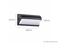 8 x led wandlamp – 12w – 3500k neutraal wit – ip54 – zwart – saw-05 - afbeelding 3 van  4