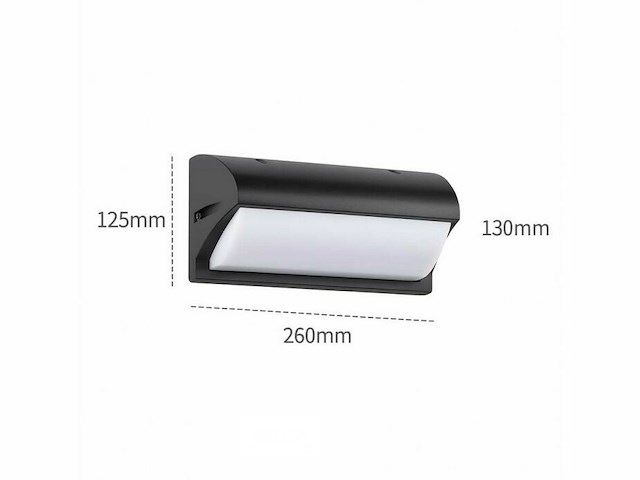 8 x led wandlamp – 12w – 3500k neutraal wit – ip54 – zwart – saw-05 - afbeelding 4 van  5