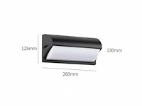 8 x led wandlamp – 12w – 3500k neutraal wit – ip54 – zwart – saw-05 - afbeelding 4 van  5