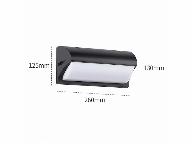 8 x led wandlamp – 12w – 3500k neutraal wit – ip54 – zwart – saw-05 - afbeelding 3 van  12