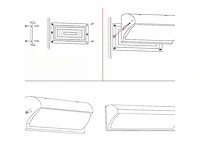 8 x led wandlamp – 12w – 3500k neutraal wit – ip54 – zwart – saw-05 - afbeelding 4 van  12