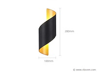 8 x led wandlamp – 6w – 3500k neutraal wit – ip54 – zwart/goud – sw-34 - afbeelding 5 van  5