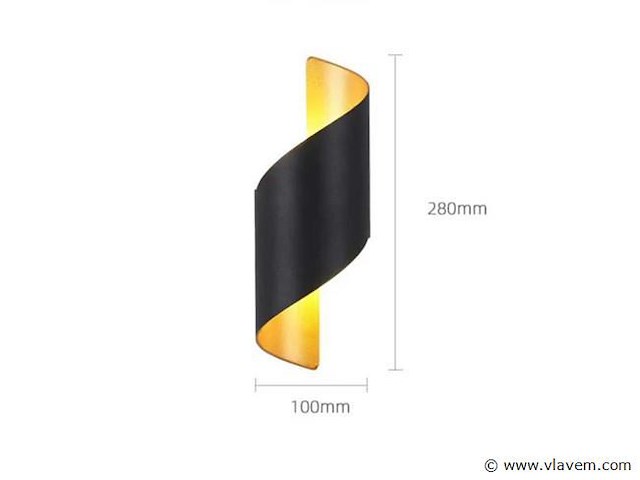 8 x led wandlamp – 6w – 3500k neutraal wit – ip54 – zwart/goud – sw-34 - afbeelding 5 van  5