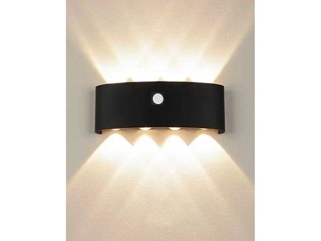 8 x led wandlamp met sensor – 8w – 3500k warm wit – ip54 – sw-2310-4 - afbeelding 2 van  3