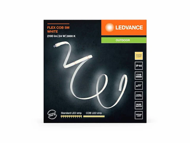 8 x ledvance outdoor flex cob ledstrip, 500 cm, warm wit - afbeelding 6 van  13