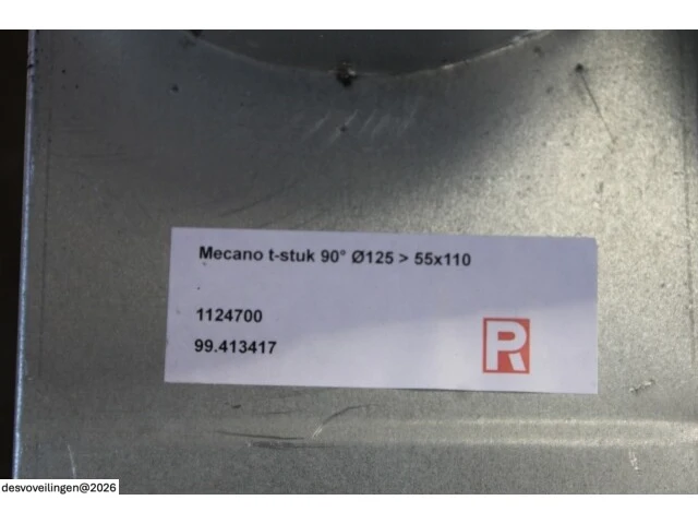 8 x mecano t 90° horizont. 55x110 ø125 - afbeelding 3 van  3
