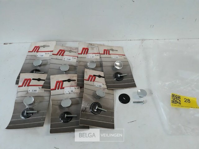8 x meubeltop zamac verchroomd 25 mm met onderplaat - afbeelding 1 van  3