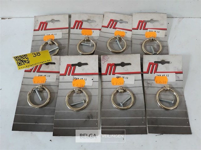 8 x meubeltop zamak messing ring 45 mm - afbeelding 2 van  3