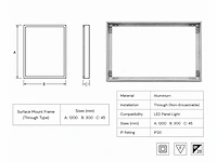 8 x opbouw frame voor led paneel – 1200x300mm – ip20 – frame-30120 - afbeelding 4 van  5