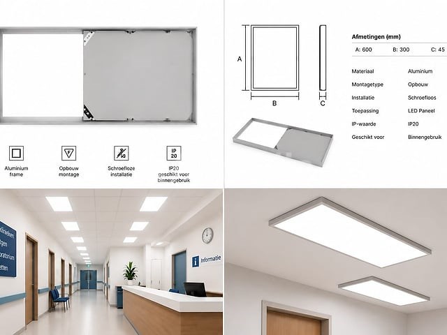 8 x opbouw frame voor led paneel – 600x300mm – ip20 – frame-3060 - afbeelding 4 van  5