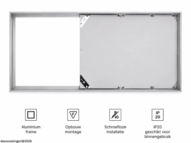 8 x opbouw frame voor led paneel – 600x300mm – ip20 – frame-3060 - afbeelding 2 van  6