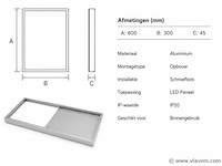 8 x opbouw frame voor led paneel – 600x300mm – ip20 – frame-3060 - afbeelding 4 van  5