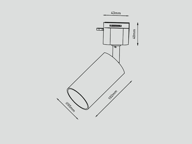 8 x railspot gu10 armatuur cilinder zand zwart draaibaar 10,2cm - afbeelding 7 van  7