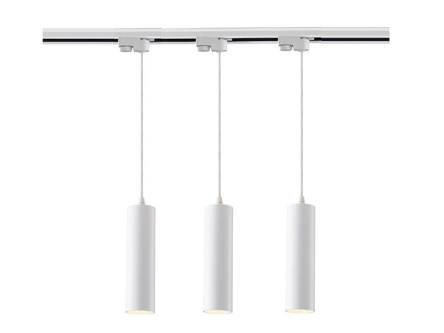 8 x railspot gu10 decoratief hanglamp cilinder 24cm zand wit - afbeelding 3 van  6