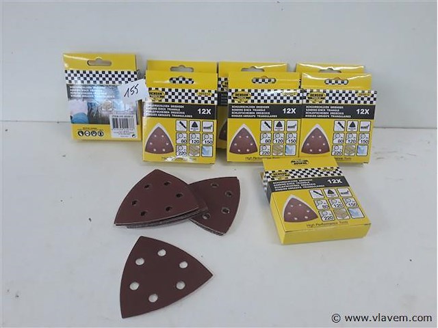 8 x schuurschijven driehoek 12 stuks - afbeelding 1 van  2