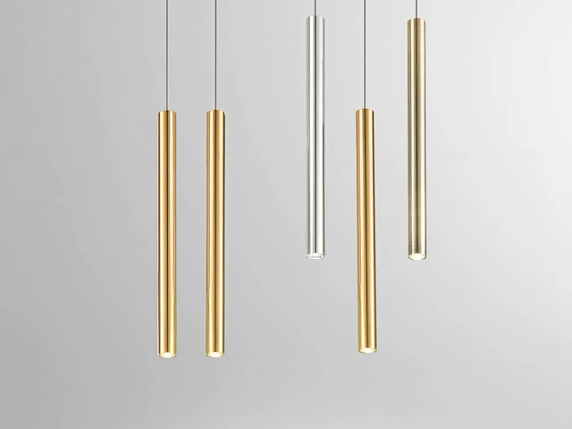 8 x solo tube slim design hanglamp goud - afbeelding 2 van  5