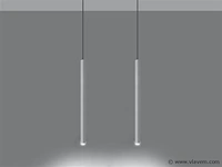 8 x solo tube slim design hanglamp wit - afbeelding 7 van  8