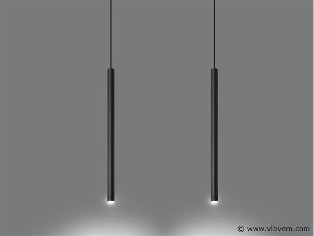 8 x solo tube slim design hanglamp zwart - afbeelding 2 van  8