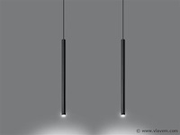 8 x solo tube slim design hanglamp zwart - afbeelding 2 van  8