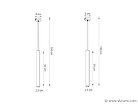8 x solo tube slim design hanglamp zwart - afbeelding 6 van  8