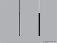 8 x solo tube slim design hanglamp zwart - afbeelding 7 van  8