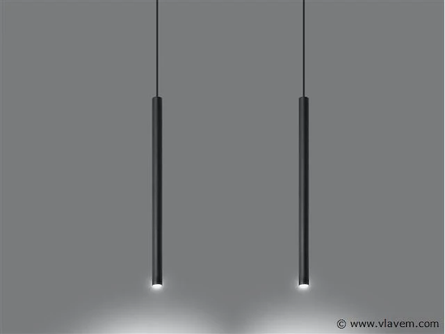 8 x solo tube slim design hanglamp zwart - afbeelding 2 van  8