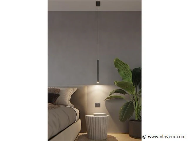 8 x solo tube slim design hanglamp zwart - afbeelding 4 van  8