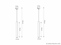 8 x solo tube slim design hanglamp zwart - afbeelding 6 van  8
