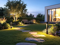 8 x staande tuinlamp 60cm gu10 fitting zwart waterdicht - afbeelding 1 van  6