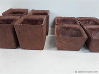 8 x stenen bloempot 2 assorti - afbeelding 2 van  2