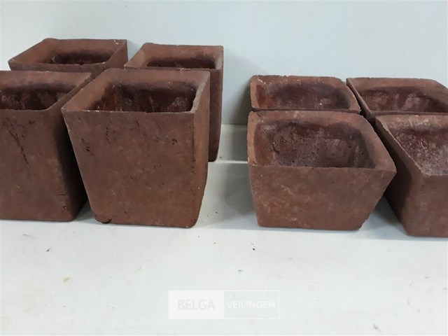 8 x stenen bloempot 2 assorti - afbeelding 3 van  3