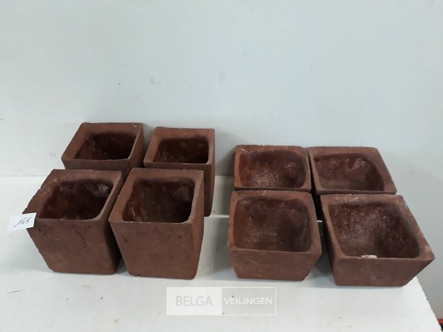 8 x stenen bloempot 2 assorti - afbeelding 2 van  3