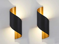 8 x swirl ip54 wandlampen goud zwart - afbeelding 1 van  9