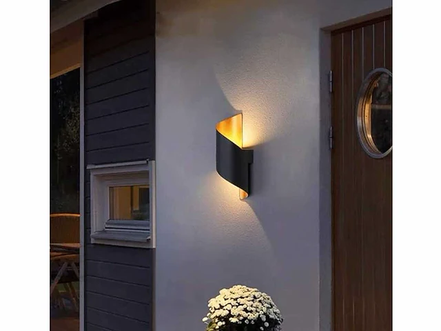 8 x swirl ip54 wandlampen goud zwart - afbeelding 3 van  9