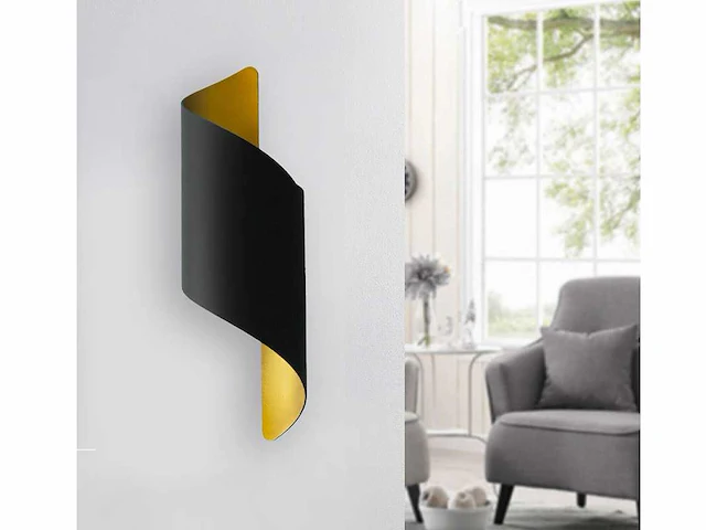 8 x swirl ip54 wandlampen goud zwart - afbeelding 4 van  9