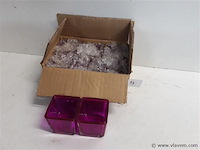 8 x t-lichtglaasje paars 5x5 cm - afbeelding 1 van  2