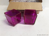 8 x t-lichtglaasje paars 5x5 cm - afbeelding 2 van  2